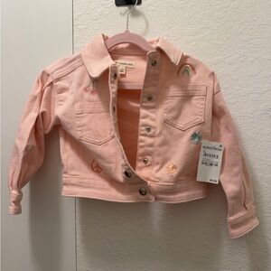 Tucker + Tate Light Pink Embroidered Kids Jean Jacket
